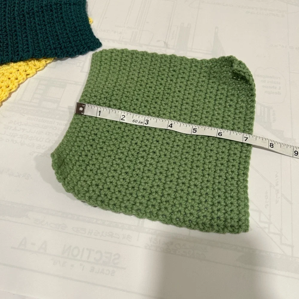 100% Cotton Handmade Washcloths - Set of 3